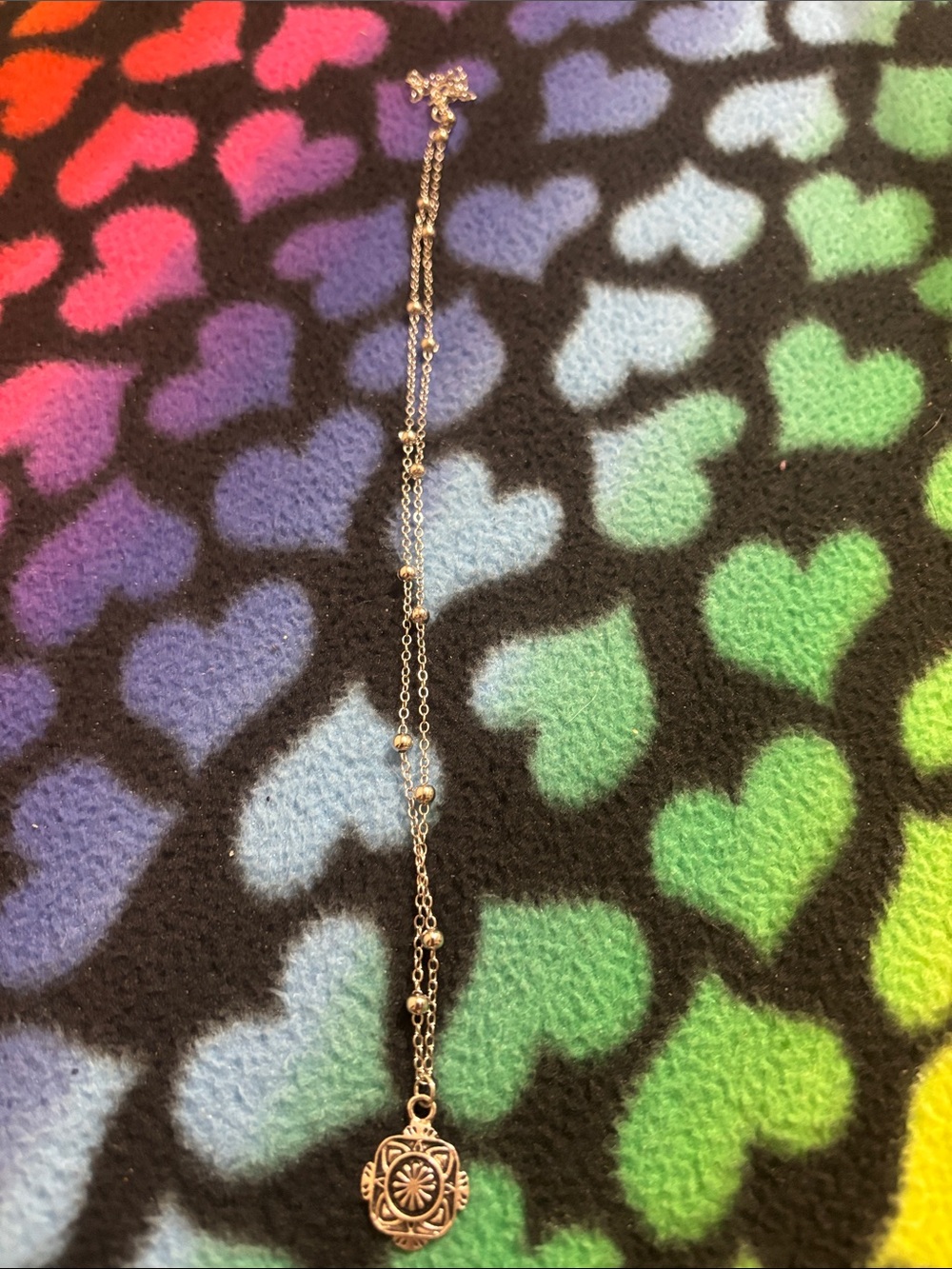 Silver Floral Pendant Necklace - Silver